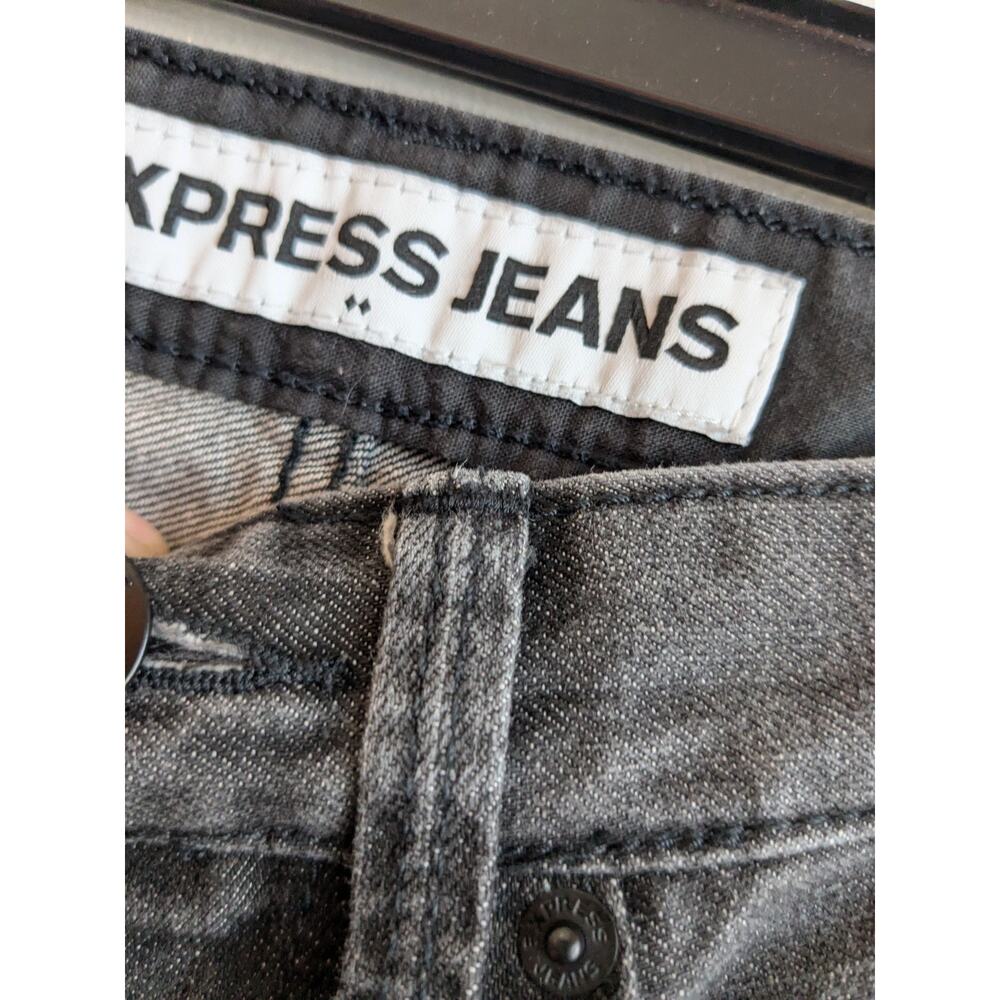 Express Rocco Slim Fit Straight Leg Jeans Men's Cotton Black Denim 30x32 - Picture 5 of 8
